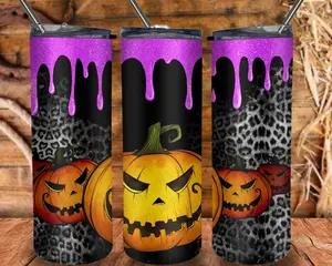 Halloween Jack Glitter Drip Tumbler