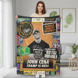 John Cena WWE Flannel Blanket | Ultra-Soft Fleece Stylish Pattern - Cozy Home Use & Perfect Fan Gift