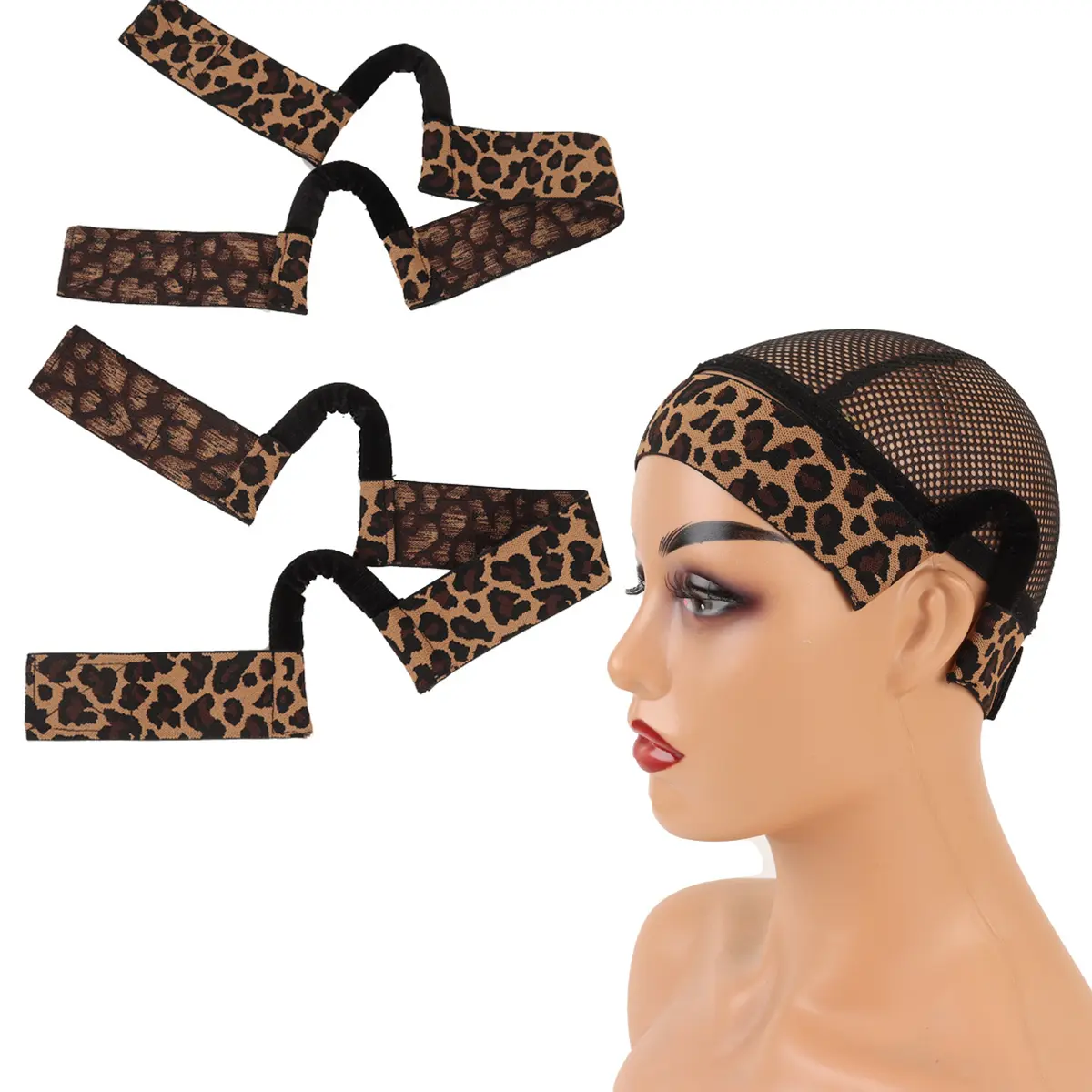 1 Piece Ear-Free Leopard Pattern Hair Band Lace Melting Bands, Elastic Bands for Wigs - Lace Melting Edge Wrap to Lay Edges