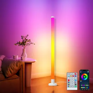 Led Corner Floor Lamp USB Powered with App & Remote Control, RGBIC Color Changing Led Lamp Music Sync, Timer Setting, Standing Lamps for Living Room Lamp Bedroom Gaming Room