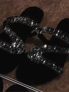 Laser Flash Z-Shape Rhinestone Sandals, Stunning Rainbow Flip Flops, Essential Summer Nightclub Shoes, Perfect for Dancing
