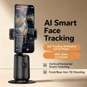 360 Live Panoramic Camera Tripod, Automatic Follow Focus, Ai Face Recognition, Phone Gimbal Stabilizer for Tiktok & Youtube Videos