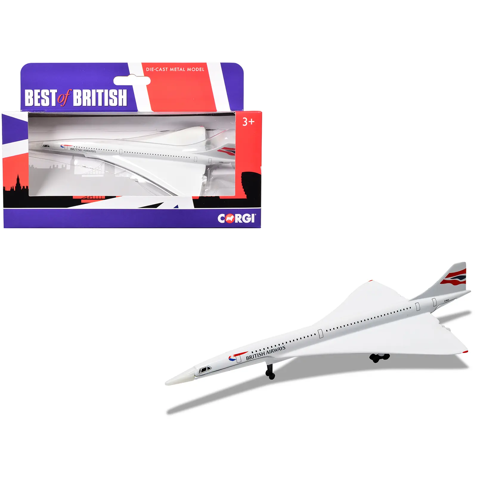 BAe/Aerospatiale Concorde Commercial Aircraft "British Airways" White "Best of British" Series Diecast Model by Corgi