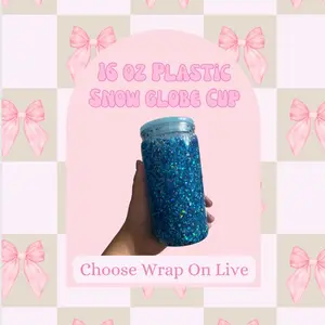 16 oz plastic snow globe cup Made-To-Order Drinkware Reusable