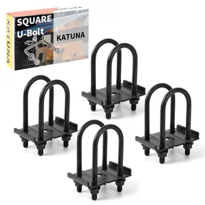 U Bolt Kit for 3500 lbs, 2-3/8" Round Trailer Axle, Heavy Duty Trailer Axle U Bolts 5-1/2" Long, 1/2" Diameter, 2" Thread Pitch,Suitable for 1.75" Trailer Springs(8Pack)