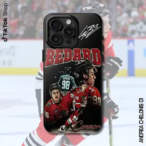 Chicago Hockey Bedard Signature Phone Case, 2025-2026 Regular Season Phone Cover, 98 Hockey Fan Suitable for iPhone 17-11 Pro Max/Plus and  Samsung Galaxy S23-25