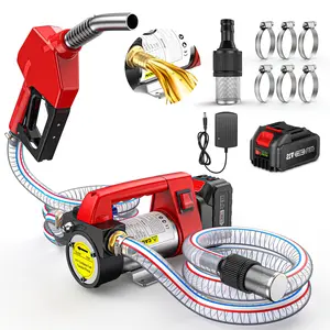 [TaskStar] Transfer Pump, Portable Cordless Diesel Transfer Pump Kit, Battery Powered 12GPM Fuel Pump Kit w/ 4.0Ah Battery, Nozzle&Hose for Diesel, Kerosene& Biodiesel