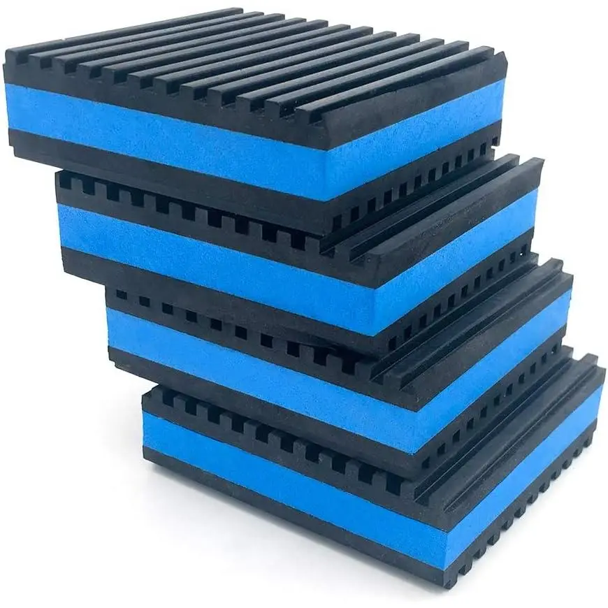 4 Pack Rubber Anti-Vibration Pads, 4 x 4 x 7/8 inches Heavy Duty EVA Vibration Isolation Pads Mats for HVAC, Washers, Compressors, Treadmills,  Conditioner