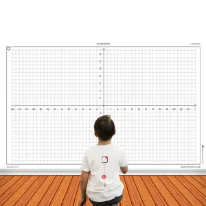 Smarty Dots | QUADRANT 1-Inch Grid Dry Erase Without A Trace XY Axis FlexiBoard Glueless Optically Transparent Truly Repositionable Flexible Thick Premium Quality Any Surface Made in The USA (58x35)