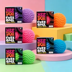 Fuzz Ball Wonder Waves Sensory Squeeze Toy Cozy Velvet Wavy Design Super Soft for Relaxation & Lovely Party Presents in Vibrant Colors