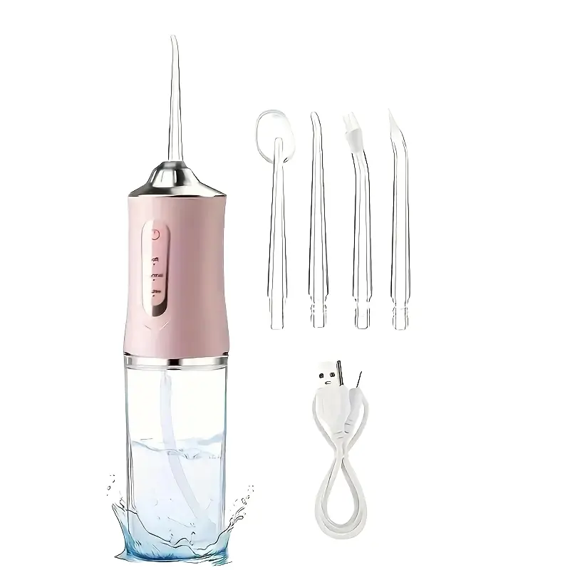Smart Water Flosser with Precision Pressure Control & 360 Degree Rotating Nozzle, Deep Cleaning Teeth & Gums, Replaceable Heads