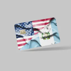 BANDERA Guatemala & USA Flag Credit Card Skin 2-Pack Precision Cut Scratch Resistant for Mayor Cards Easy Application Stylish Protection