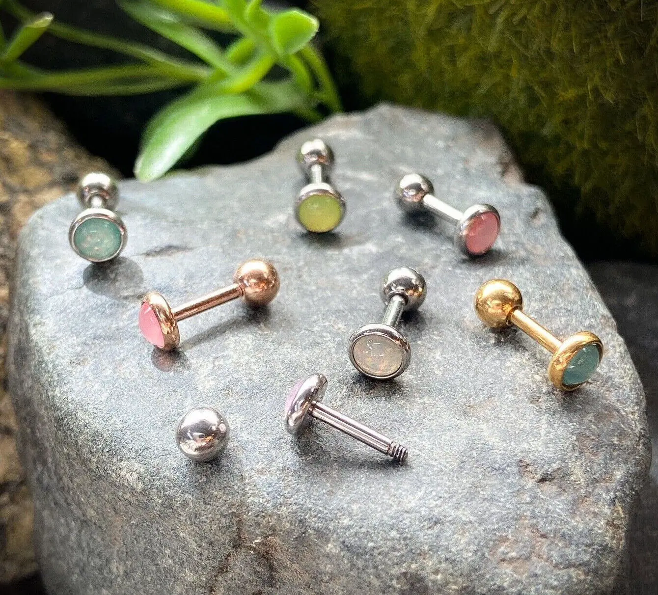 1pc Illuminating Stone Tragus Stud Helix Conch Ear Cartilage Piercing Jewelry