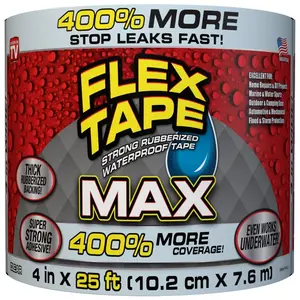 212 MAIN Swift Response 101910 Max Flex Tape, 4 in. x 25 ft., Clear, Waterproof Bond Seal, Multi-Surface, Patching Leaks
