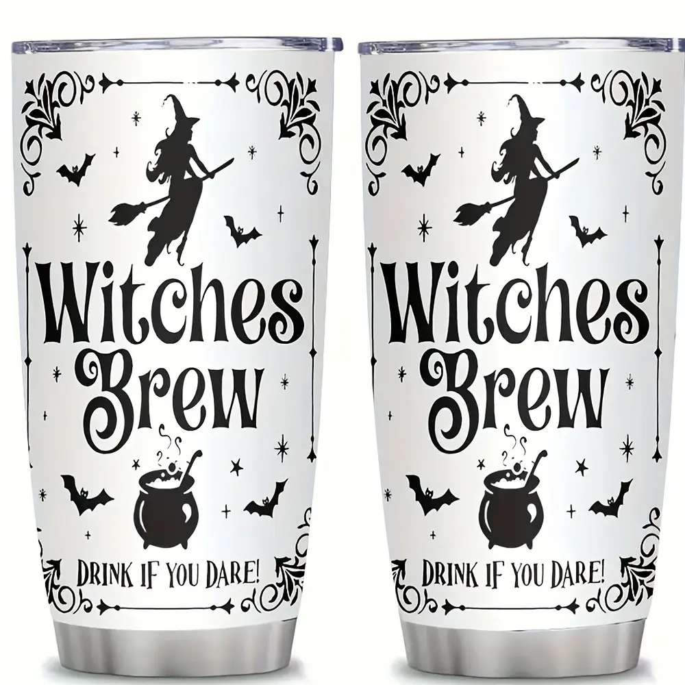Witch's Brew 20 Oz Stainless Steel Vacuum Insulated Cup with Lid - Vacuum-insulated travel mug, suitable for both hot and cold drinks, reusable, perfect as a gift for Halloween, Father's Day, and Mother's Day