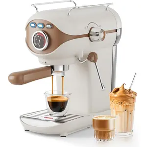 Espresso Machine 20 Bar, Compact Coffee Maker with Milk Frother Steam Wand Professional Espresso Coffee Machine with Removable Water , Latte Cappuccino Machine for  Office Use