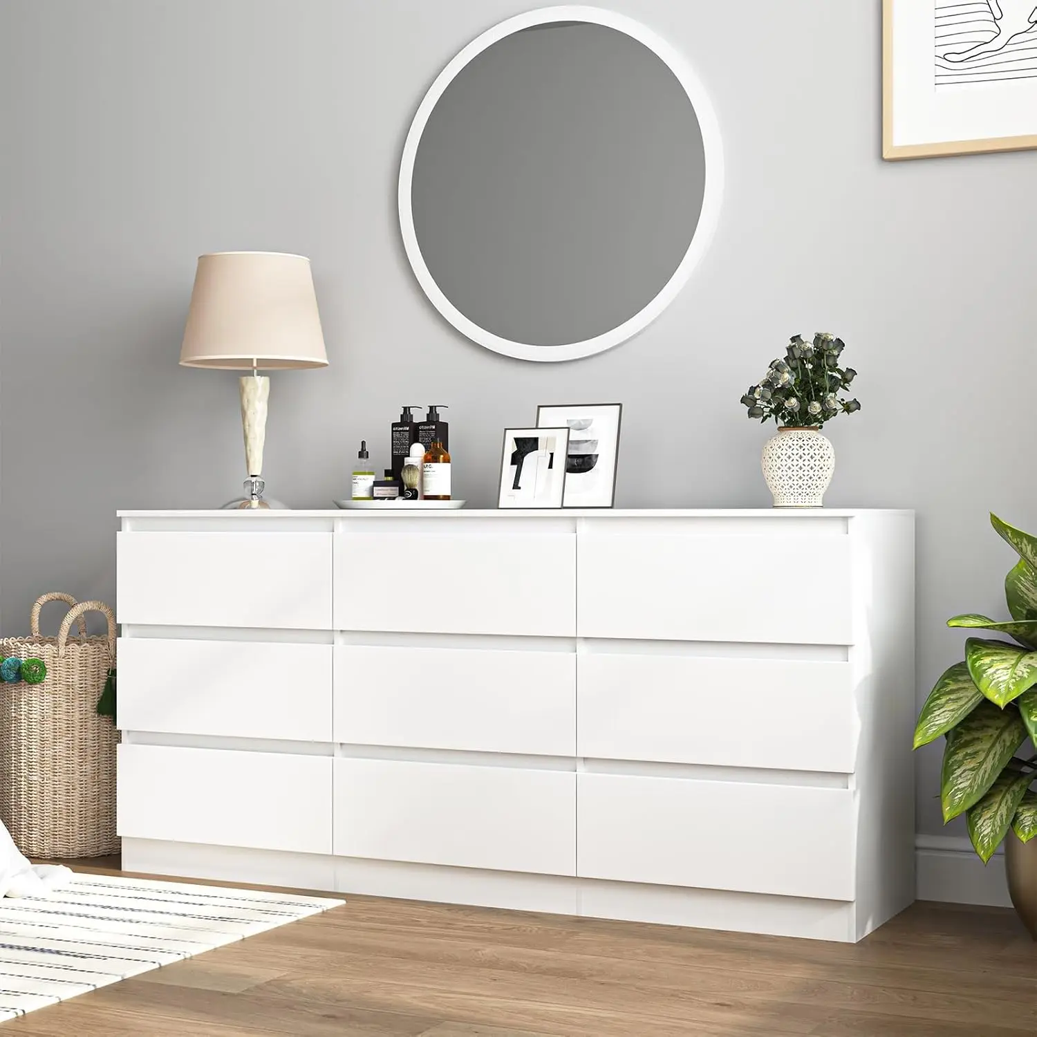 White-9 Drawers(15.7"D x 59.1"W x 28.3"H)