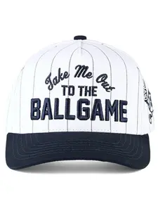C.C TAKE ME OUT TO THE BALL GAME Letter Stripe Pattern Two Tone Trucker Hat Baseball Cap