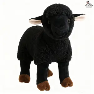 JIAJCHUF, Black lamb plush toy, Cuddly Stuffed Animal, a soft and cute lamb doll gift, suitable for children and collectors, with a unique design