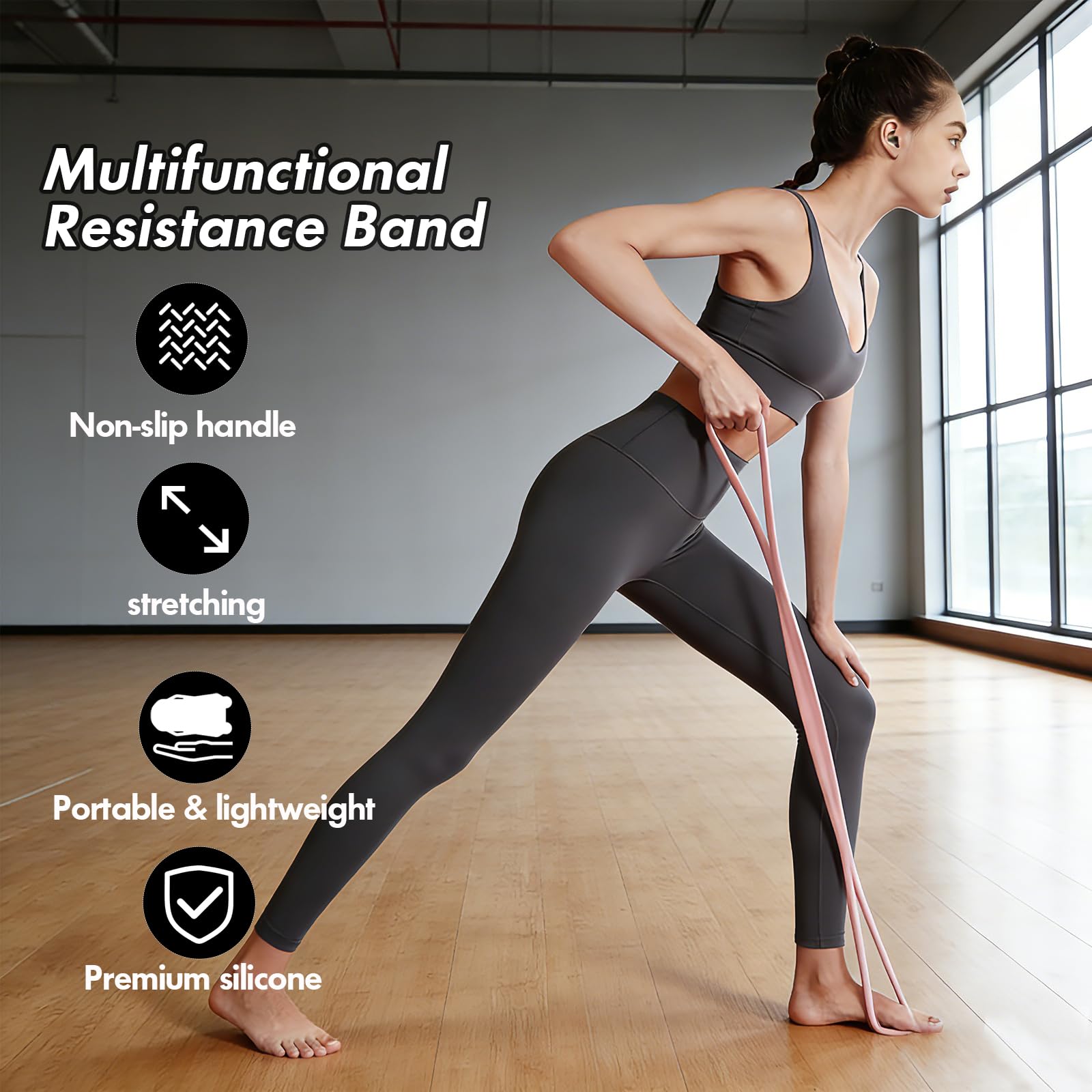 8 Shaped Stretch Band - Arm Shoulder Exercise Bands, Gym Stretching Equipment Tool Yoga Pulling Rope Chest Back Trainer, Portable Resistance Band for Flexibility Strength Workouts