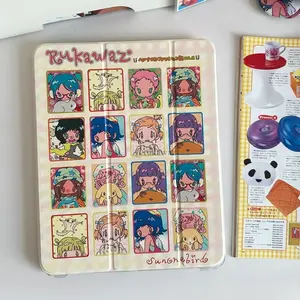 Y2K Kawaii Anime Collage iPad Case, Retro Cartoon Girl Print Slim Stand Tablet Protective Cover with Auto Wake/Sleep for iPad Pro 11" (2025-2018) Air 4/5 10.9" Accessories