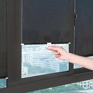 No-Drill Insulated Sunshade Curtain, Summer Window Shade, Suction Cup Retractable Kitchen Balcony Living Room Glass Door UV Protection, Sunshade For Car Outside