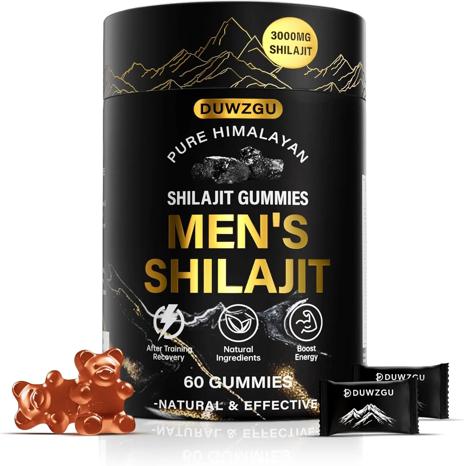 Pure Himalayan Shilajit Gummies for Men & Women –100% Natural Organic Gold Gummies 3000mg with Ashwagandha,Black Musli,Helps Boost Energy,Gokshura,Stamina Vitality Support -Vegan, Non-GMO - 60 Gummies