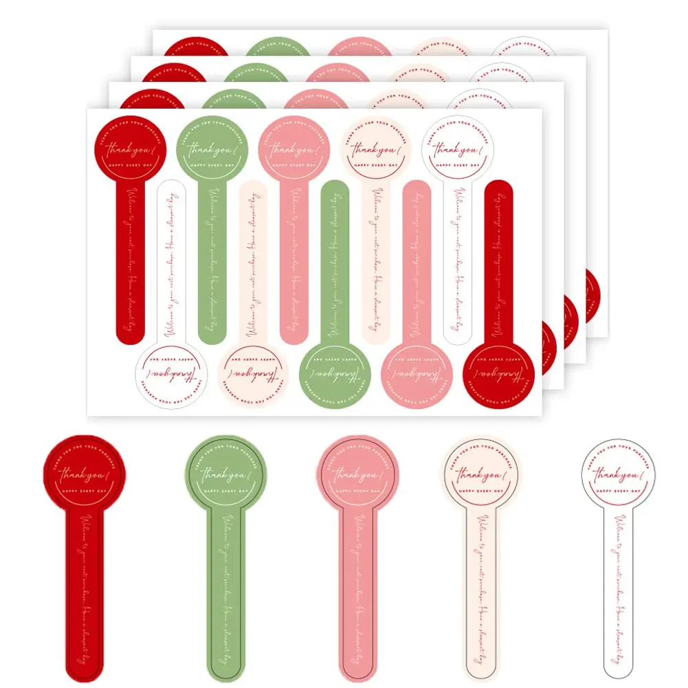 Thank You for Your Business Sticker, 300pcs/set Baking Sticker, Long Label Sealing Sticker for Baking Packaging, DIY Gift Wrapping, Circle Sticker Label, Round Labels, Self Adhesive Stickers
