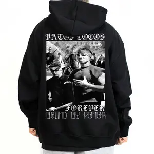 Vatos Locos Forever Bound By Honor - Unisex Hoodie T-Shirt Sweatshirts Basic Fabric Fit Street Style Chicano Style Mexican Clothings Outfit Outdoor Oversized Tops