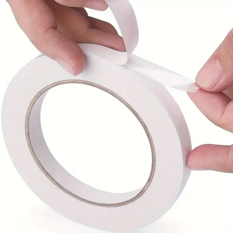 1 roll of double-sided tape, Durable Double Sided Design medium viscosity strong cotton paper tape, student manual office transparent ultra-thin hand torn paper tape, Double Face Tape, Adhesive Tape