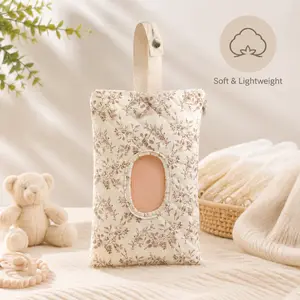 MeToMe Hanging Baby Stroller Wet Wipes & Diaper Dispenser – Portable Mommy Bag, Convenient Storage & Stylish Floral Design