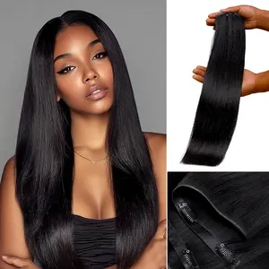 LASHEY  Invisible Clip-Ins 100% Virgin Human Hair Extensions  Ultra Soft Zero Trace Clip-ins Invisible Edge Silky Straight Natural Ends Instant Volume Length 2 Packs for Full Head#TikTokShopStockUp #SummerVibes