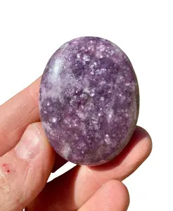 Lepidolite Worry Stone - Polished Stone Oval