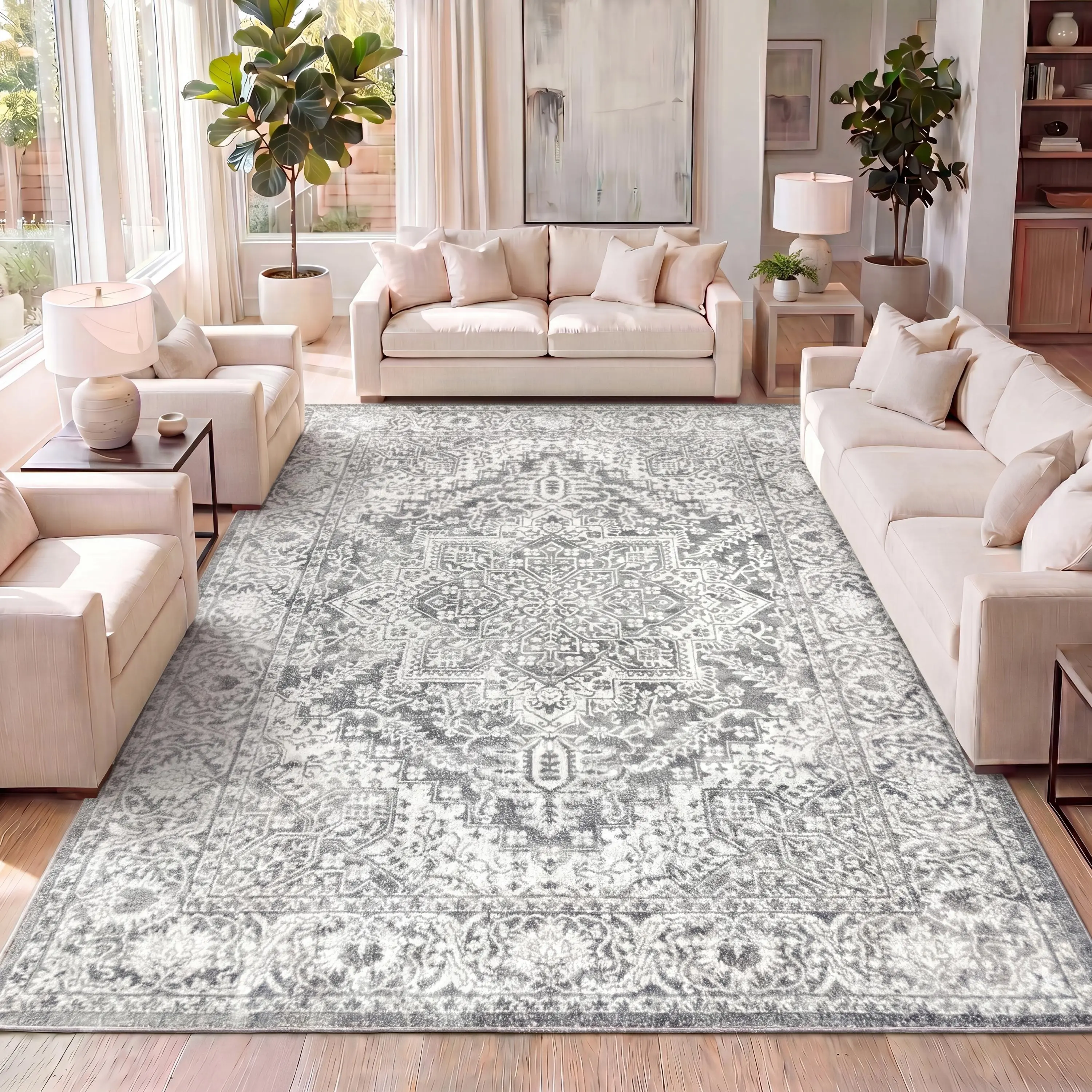 JONATHAN Y Modern Persian Vintage Medallion Indoor Area Rug - Elegant Home Decor Rug, Living Room Decor Piece, Bedroom Use, Elegant Rug JONATHAN Y Modern Persian Vintage Medallion Indoor Area Rug - Elegant Home Decor Rug, Living Room Decor Piece, Bedroom Use, Elegant Rug