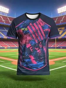 Summer men's new style knitted round-neck football T-shirt, breathable and lightweight, fashionable and versatile, highlighting individuality, made of fine and soft fabric, Soccer Tee