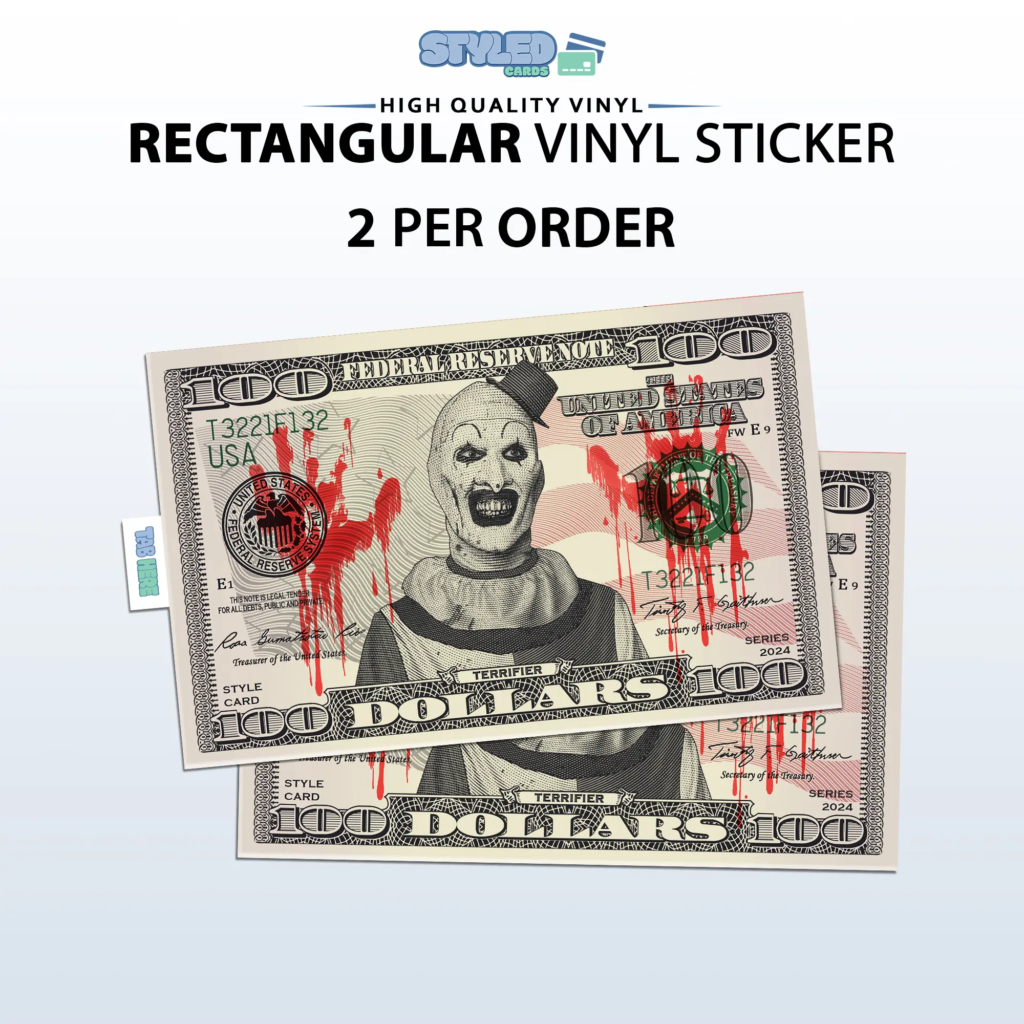 Halloween , Terrifier rectangular vinyl sticker Halloween , Terrifier rectangular vinyl sticker