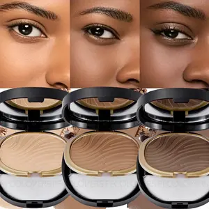 1PC Oil-controlling Matte Pressed Powder Foundation - Long-lasting Makeup Concealer, Suitable for All Skin Types, Full Coverage, Light Texture, Lightweight Natural Look, Invisible Pores, Convenient, Suitable for Daily Travel Use, Face Powder