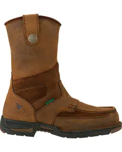Georgia Men's Athens Steel Toe Waterproof Wellington Boot, Color: Brown