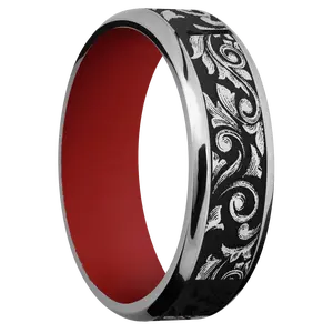 Titanium + Polish , Polish Finish + USMC Red