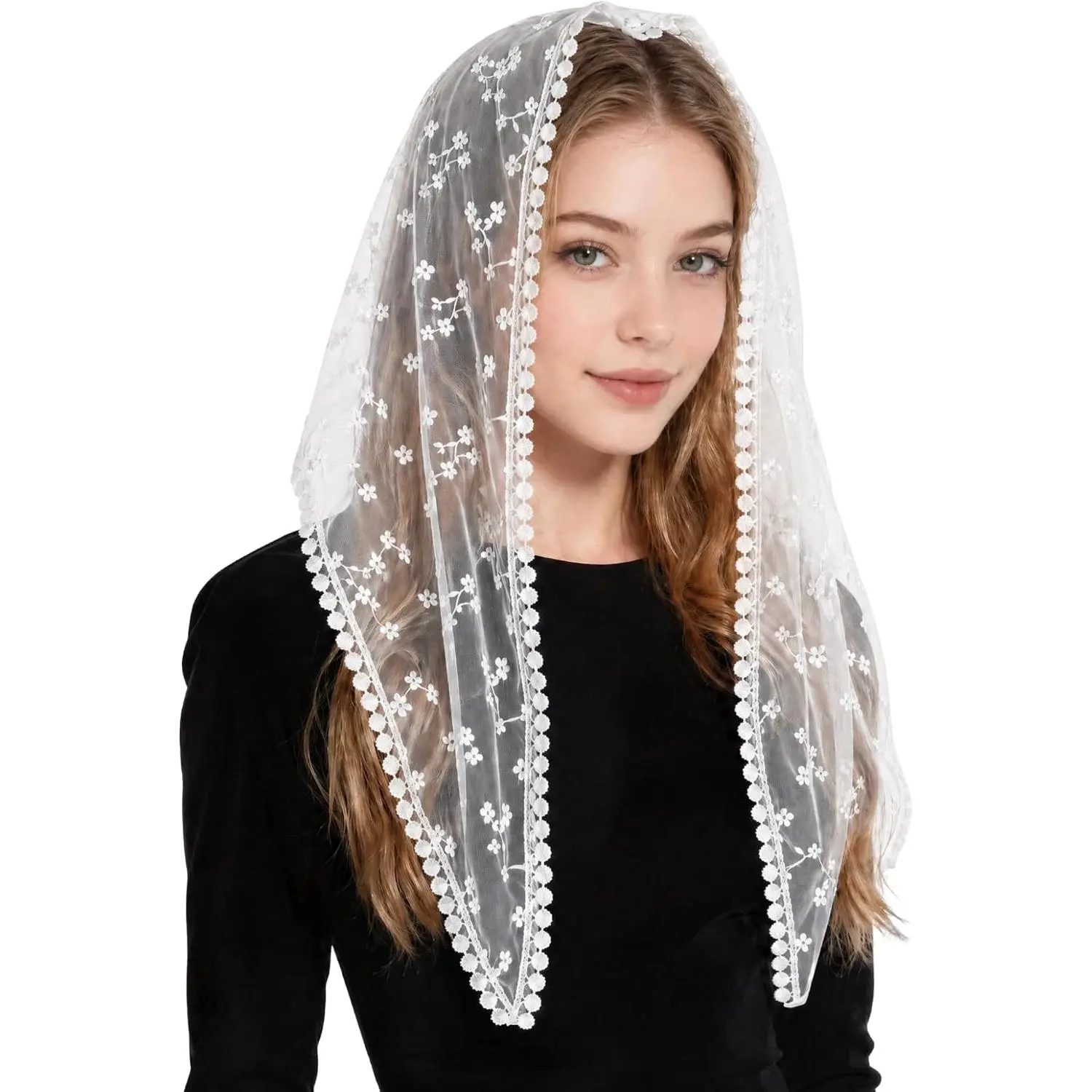 Yeieeo Catholic Chapel Veil Soft and Comfortable Head Veils for Women for Church