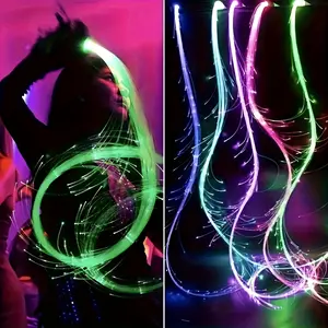 LED 7-color fiber optic whip, approx. 180 cm/70 inches, 360° rotation, USB rechargeable optical pixel whip, 3 light effects, for dance, party, gift, prom, carnival, holiday party, EDM party, Halloween decorations with light whip