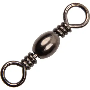 Fishing Barrel Swivels - 50/100 pcs Rolling Ball Bearing Fishing Swivel with Solid Ring Fishing Tackle Hook Line Connector Copper with Stainless Steel Black Nickle Coated Test Strength 35-165lbs