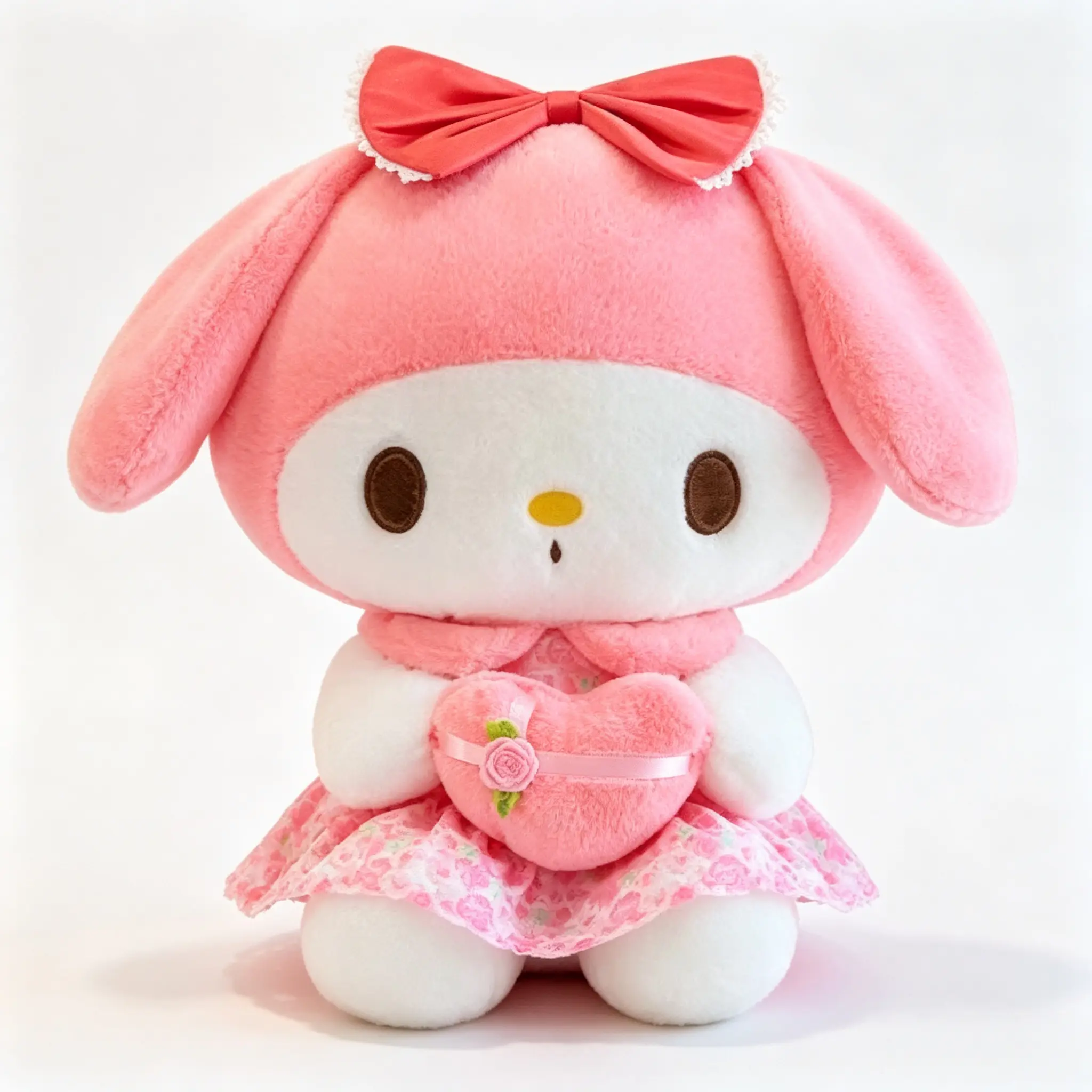 My Melody Holding Heart Shaped Stuffed Plush Doll Sanrio Licensed 15.75 Inches Soft Cute Collectible Toy Gift for Kids & Girls