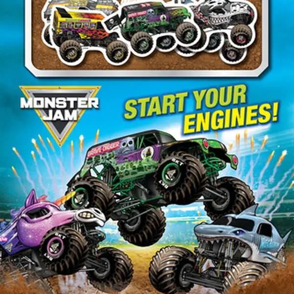 Monster Jam: Start Your Engines! Magnet Book - Scholastic, Safe 12-Page Adventure Book with Magnet Activities, Arena Playtime & Stunt Play Pages