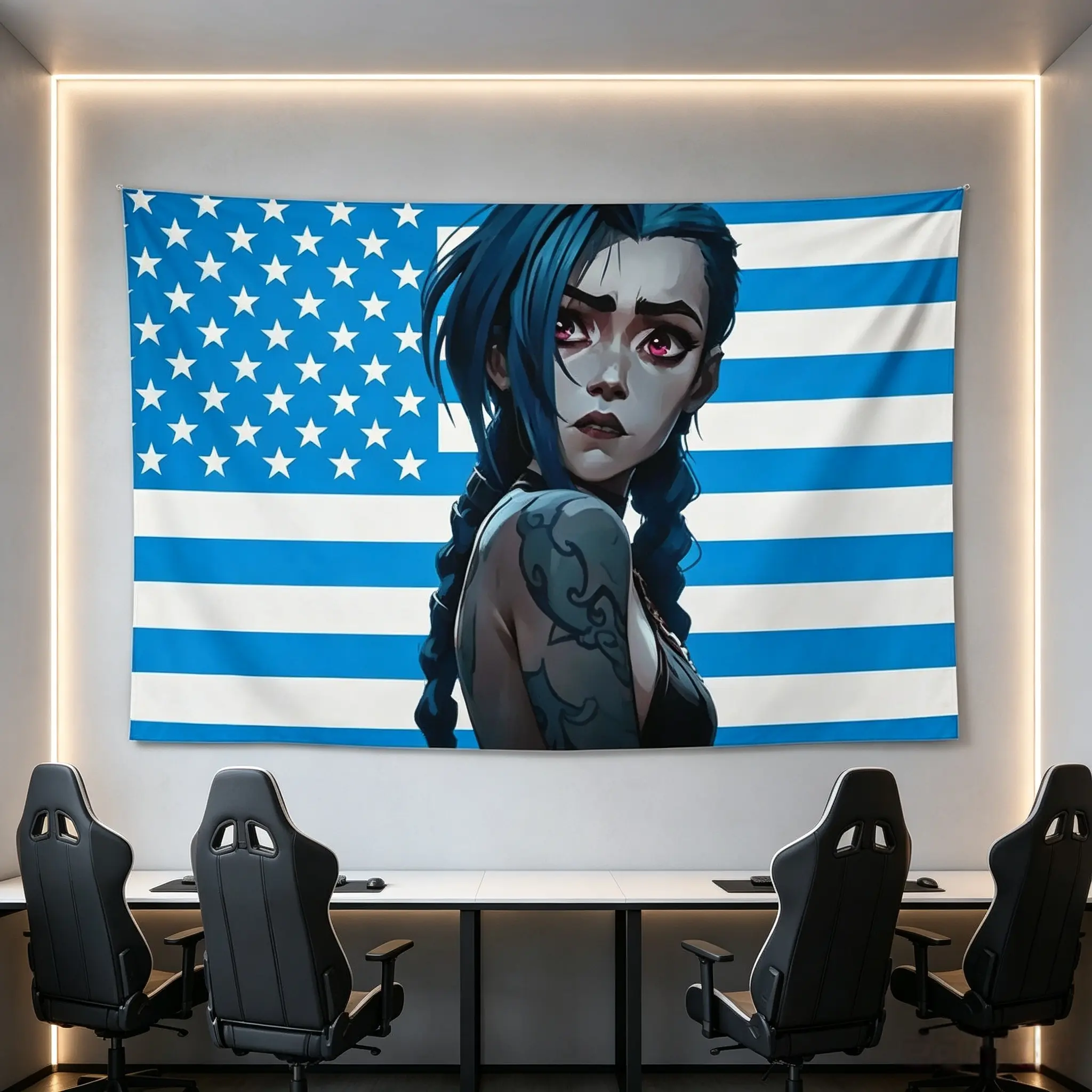 Jinx Minimalist Lightweight Cotton Print Tapestry - Versatile Backdrop, Home Decor Supply for College Dorms & Bedroom Decoration Gifts