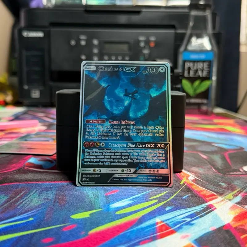 Blue Flame Charizard Fan Art Card | Custom Holographic Collectible