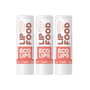 ECO LIPS, INC. Lip Food® Plump Organic Lip Balm 3 Pack - Rosemary Mint with Chamomile & Shiitake Mushroom Extract - USDA Organic, Fair Trade Certified, Gluten-Free, Soothing & Nourishing