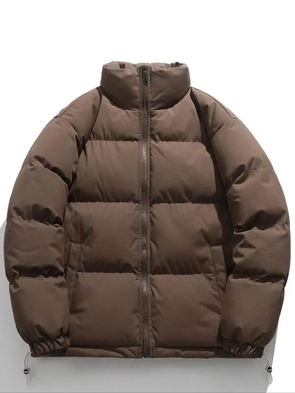 Men's Solid Zip Up Drawstring Pocket Funnel Neck Coat, Regular Fit Casual Long Sleeve Thermal Outerwear for Fall & Winter, Men's Clothes for Daily WearGift Men's Solid Zip Up Drawstring Pocket Funnel Neck Coat, Regular Fit Casual Long Sleeve Thermal Outerwear for Fall & Winter, Men's Clothes for Daily WearGift