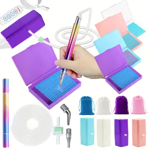 Colorful Stainless Steel Diamond Painting Tool Set, Vacuum Suction Pen Tip, DIY Craft Kit for Art Projects, Durable & Easy to Use, Diamond Art Tools