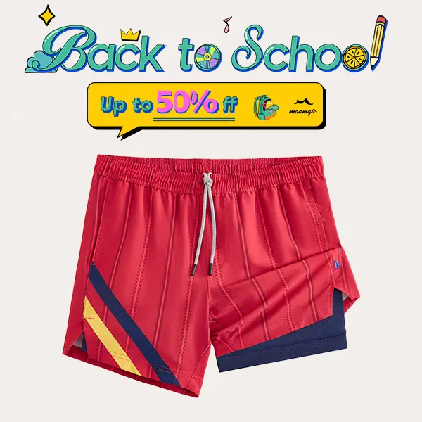 Maamgic 5.5 Inch 2-in-1 Lined Shorts, Mens Anti-Chafe Compression Liner Quick Dry Stretch Swim Gym Shorts With Hidden Zipper Pockets For Football Fans Casual Beach Wear #tiktokshopbacktoschool